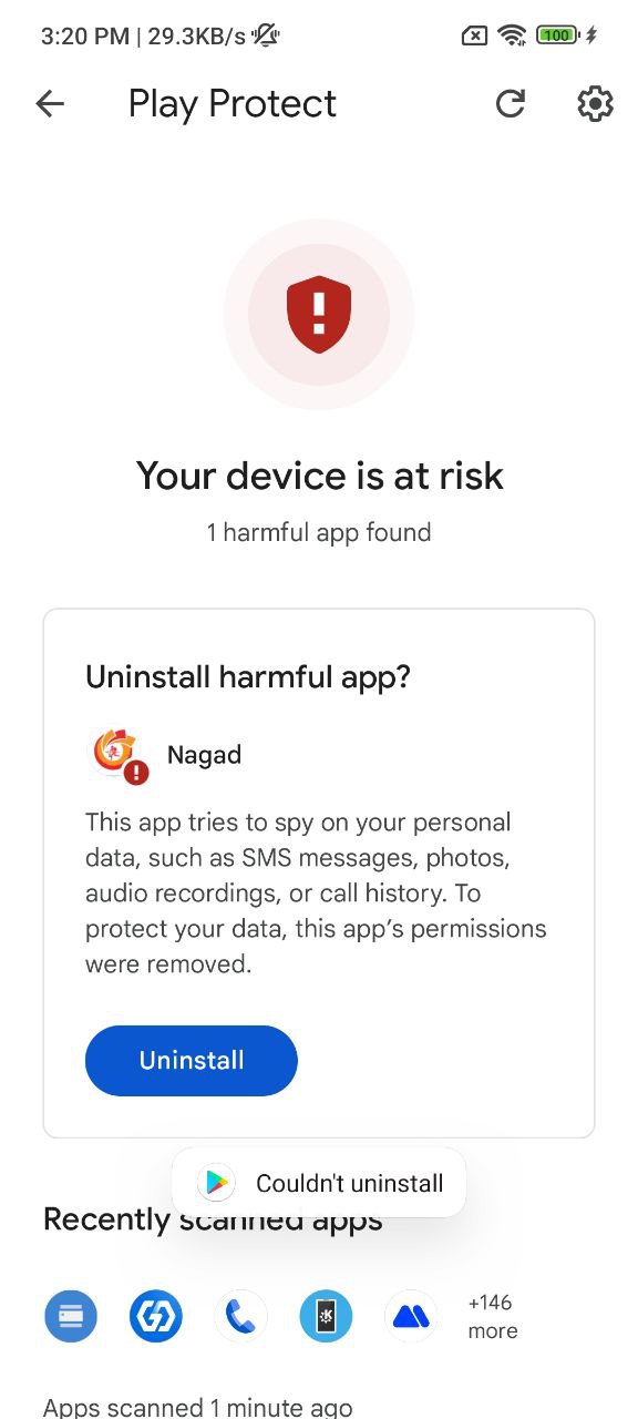 Nagad Harmfull app Playstore warning 